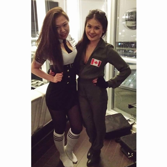 Olive green satin jumpsuit/Costume - Picture 6 of 6